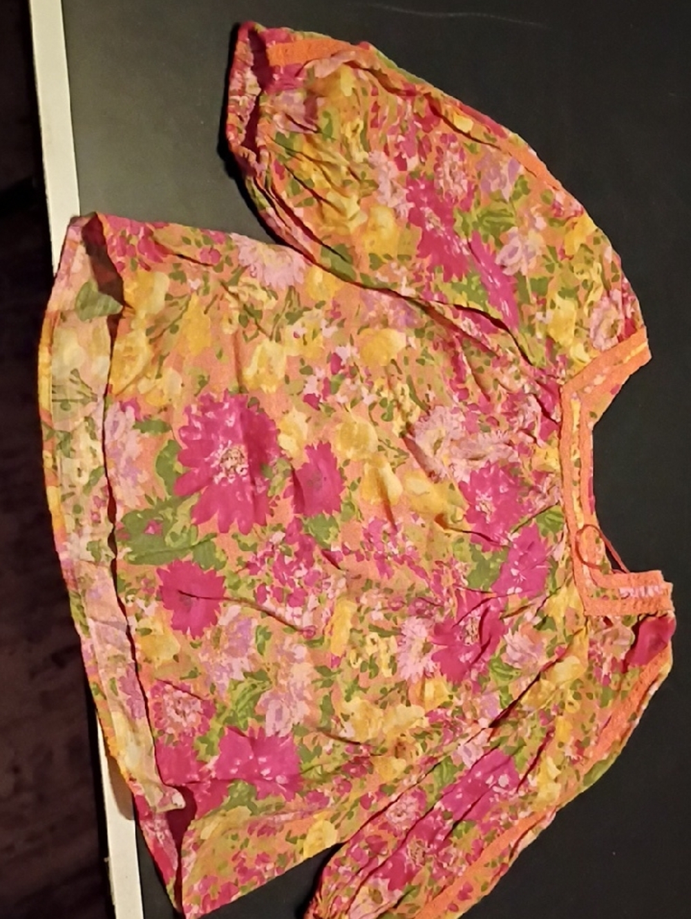 LC Lauren Conrad Pink Floral Sheer Blouse